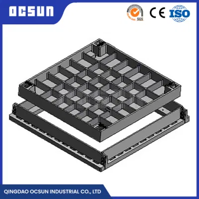 Ocsun cubiertas de acceso de rejilla de acero galvanizado Relleno de hormigón Hierro fundido Composición química China 890X1355 Tamaño total del marco Tapa de registro compuesta cuadrada